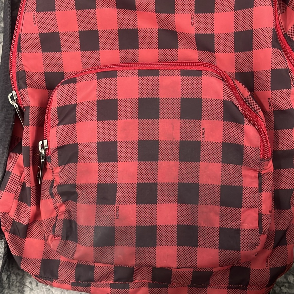 Packable Backpack With Gingham Print Coach - image 3